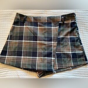 NWT’S Fashion Nova Green Navy and Brown Plaid Skort